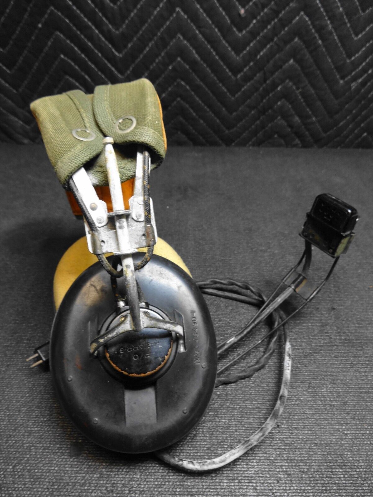 WW2 US Military Head Set With Mic Boom P/O H3/ ARR-3 CTE NAF-4890-1