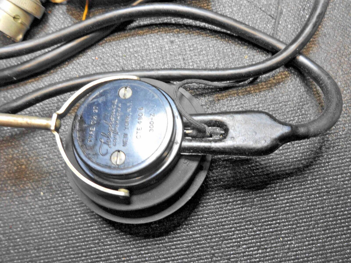 WWII USN USMC Telephonics TH-37 Headset & Microphone - Navajo Code Talker TBY-4