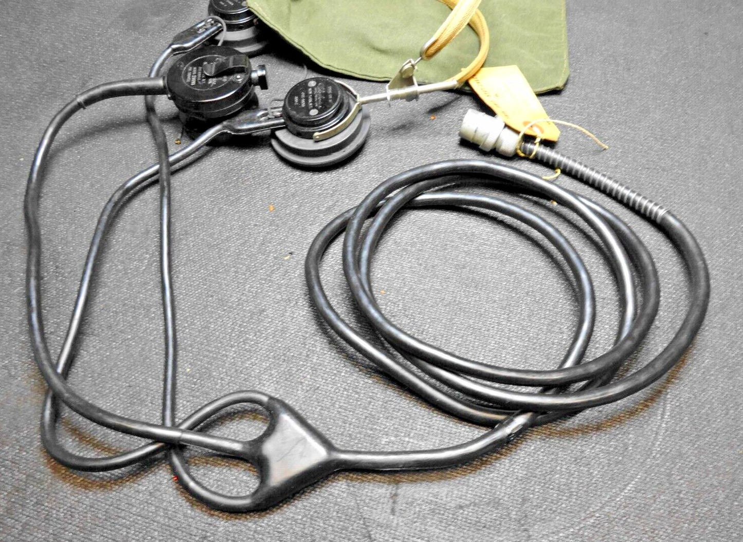 WWII USN USMC Telephonics TH-37 Headset & Microphone - Navajo Code Talker TBY-4