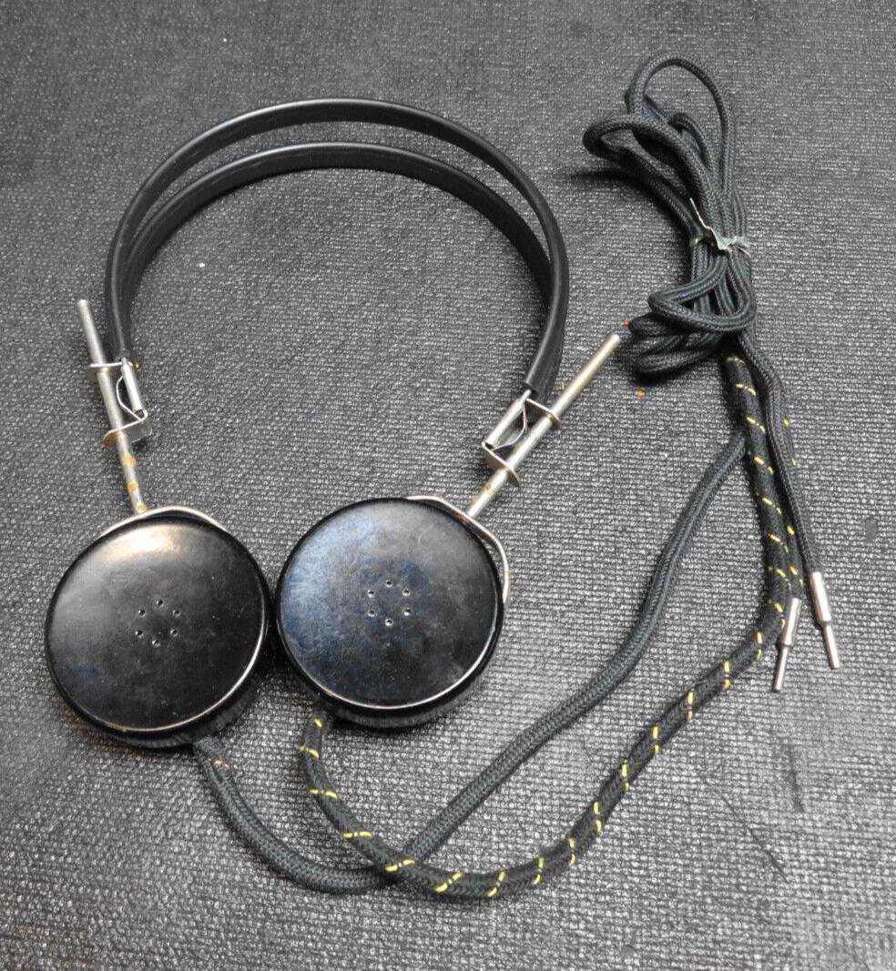 VINTAGE LINCOLN ALLIED CRYSTAL RADIO HEADSET HEADPHONES - 2K