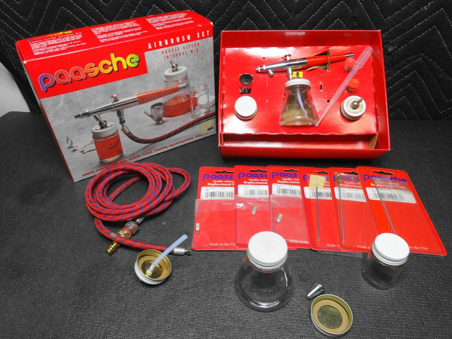 Paasche Double Action Airbrush VL Set w/ a lot of extras - Read Description