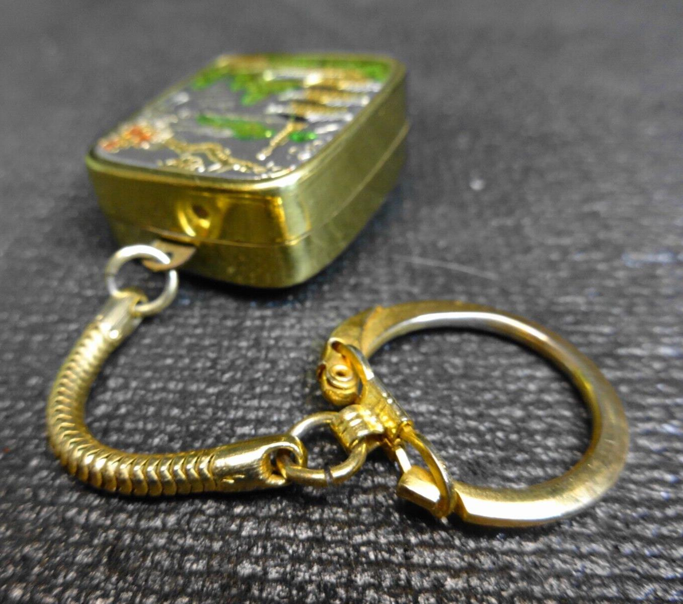 Sankyo Japan Music Box Keychain Music Box Pagoda & Cherry Blossoms - Love Story