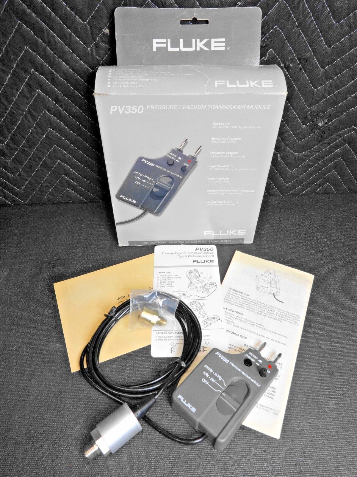 FLUKE  Pressure & Vacuum Transducer Module  # PV 350 w/ Box & Papers