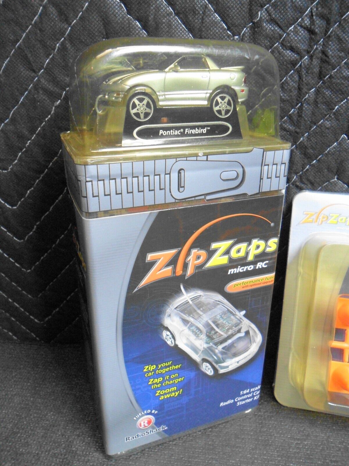 RADIO SHACK ZIP ZAPS MICRO RC PONTIAC FIREBIRD SILVER 1:64 Kit & Rally  Course