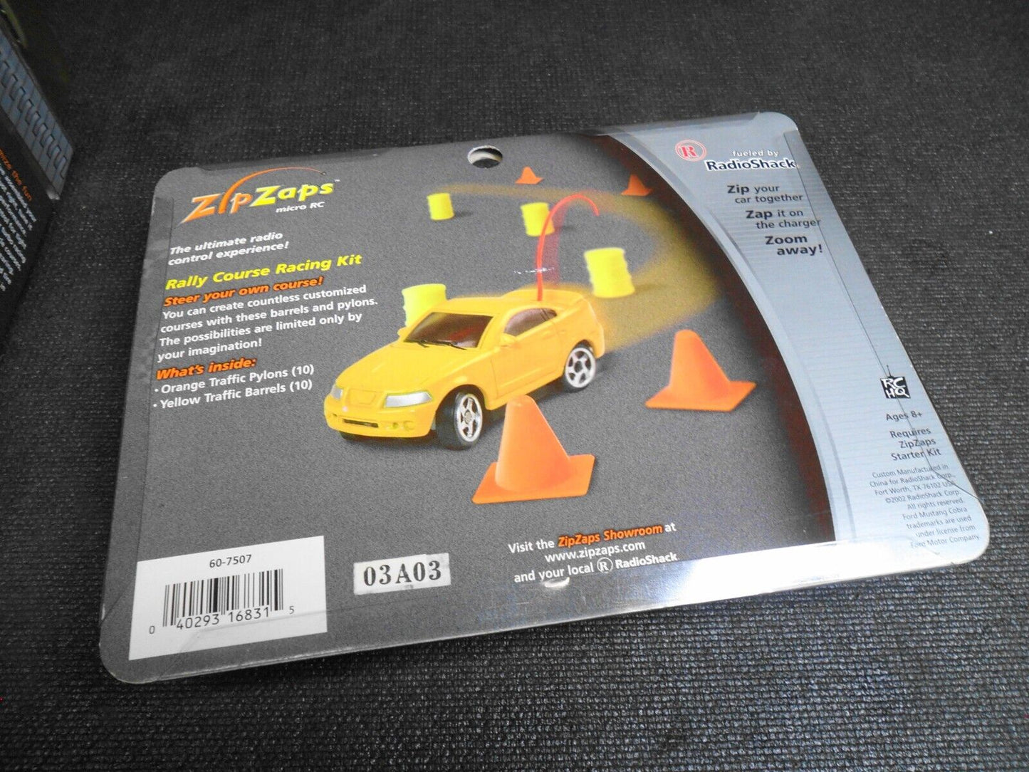 RADIO SHACK ZIP ZAPS MICRO RC PONTIAC FIREBIRD SILVER 1:64 Kit & Rally  Course