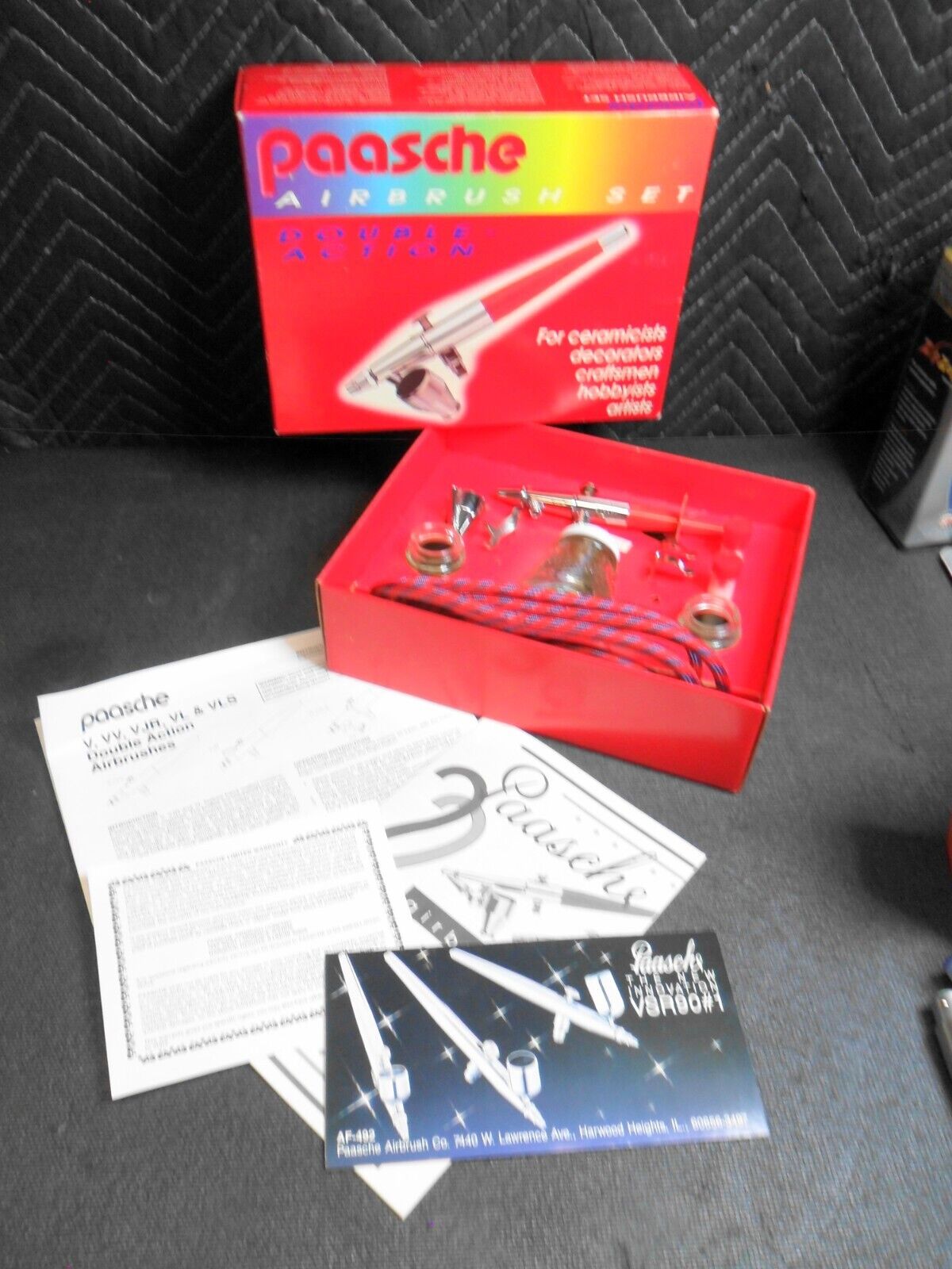 Paasche Double Action Airbrush VL Set - NOS - Complete w/ Papers