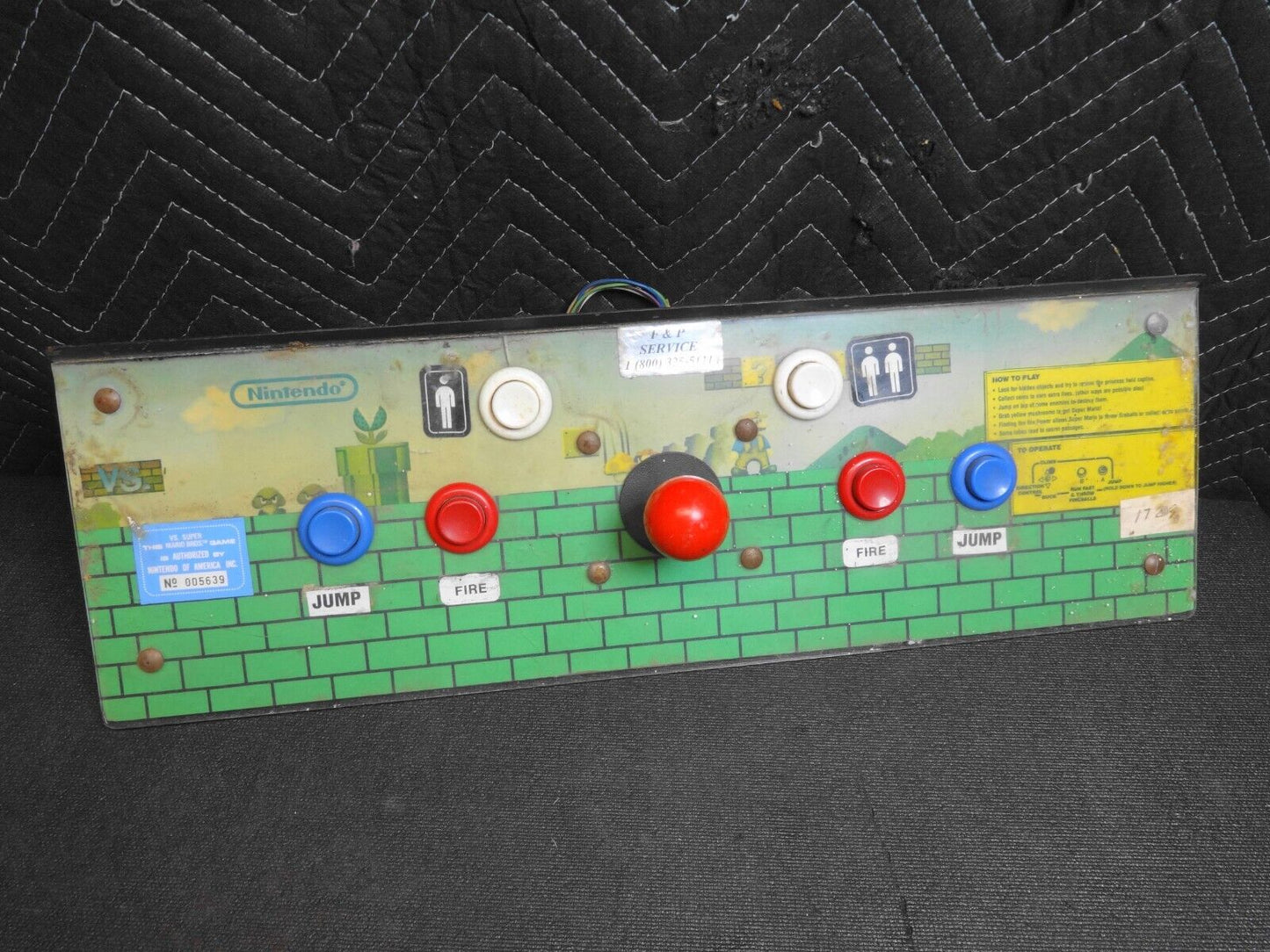 ORIGINAL Super Mario Bros Control Panel Nintendo Arcade Vintage