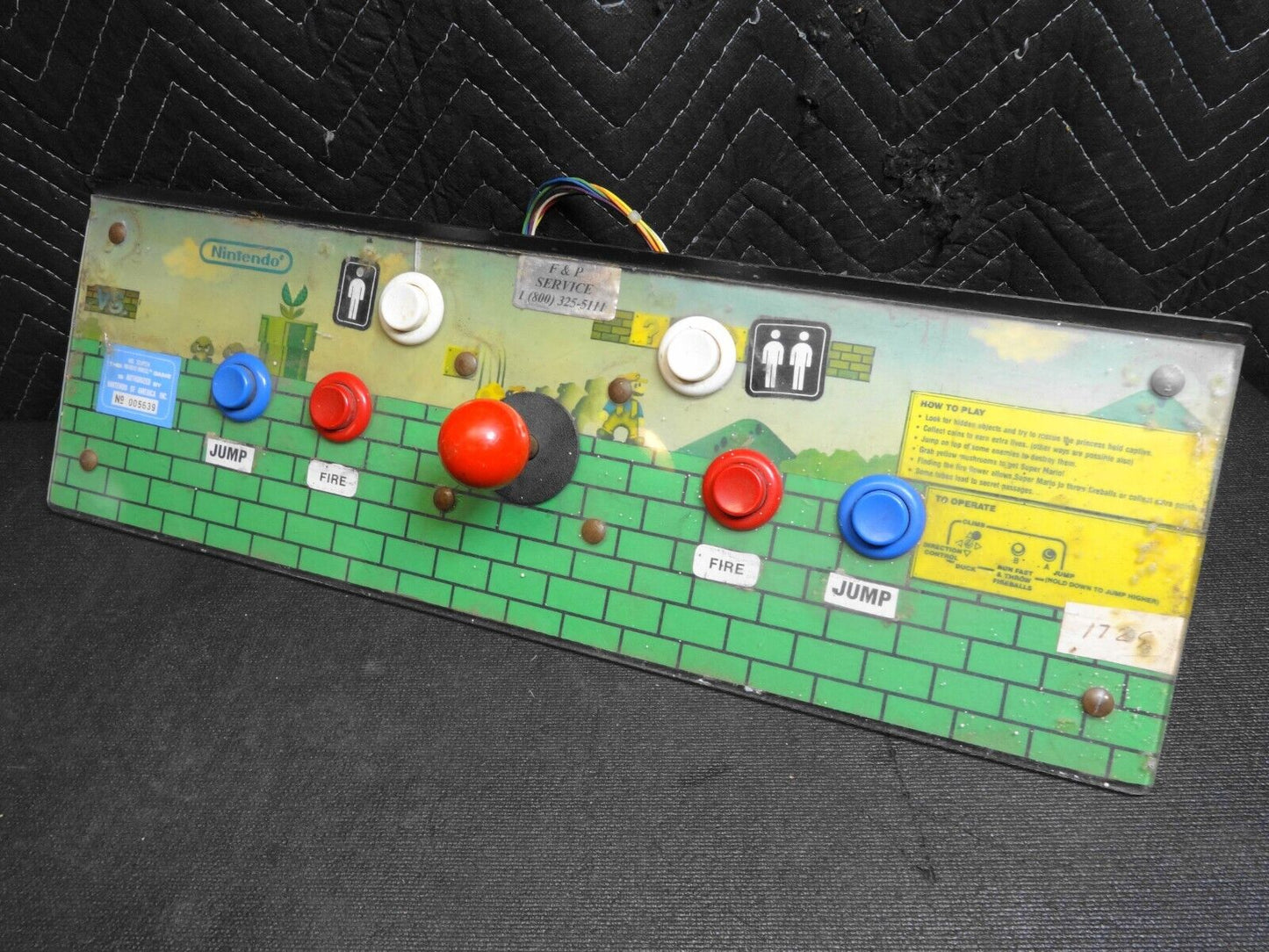 ORIGINAL Super Mario Bros Control Panel Nintendo Arcade Vintage