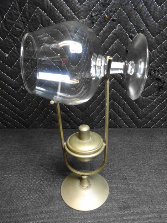 VINTAGE LEONARD SILVER PLATED BRANDY GLASS BALLOON WARMER DE GLAS SCHATULLE