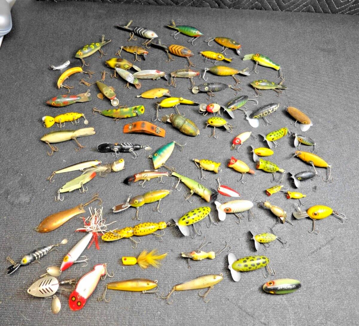 Nice Lot of 68 Vintage Heddon Arboghast Runt Spook Hula Dancer Jitterbug Lures