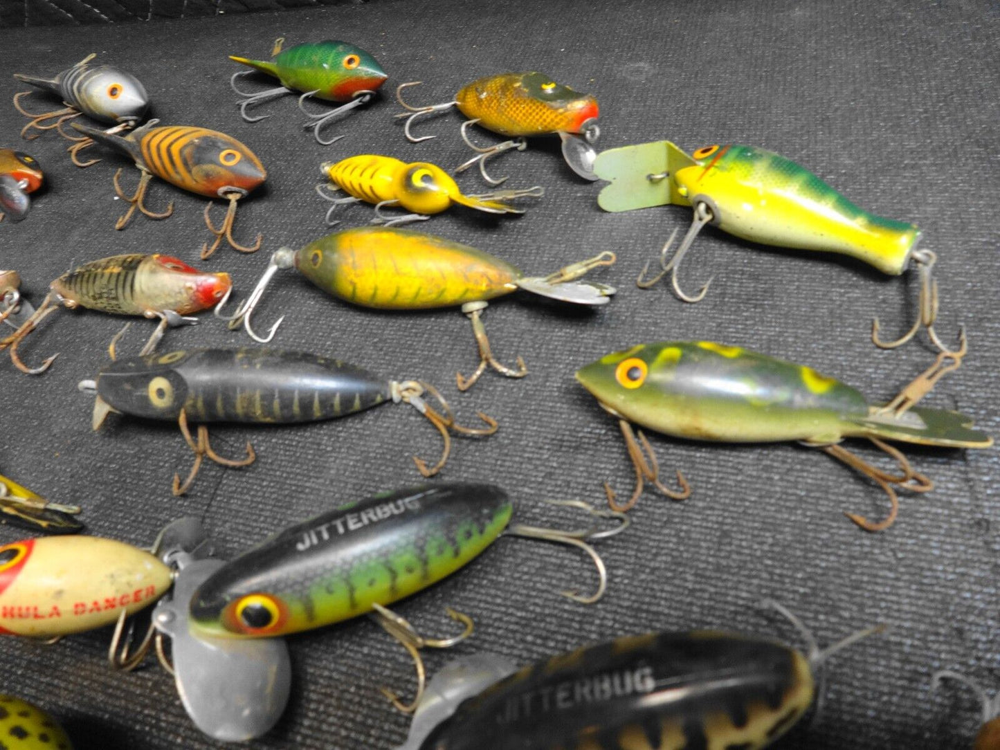 Nice Lot of 68 Vintage Heddon Arboghast Runt Spook Hula Dancer Jitterbug Lures