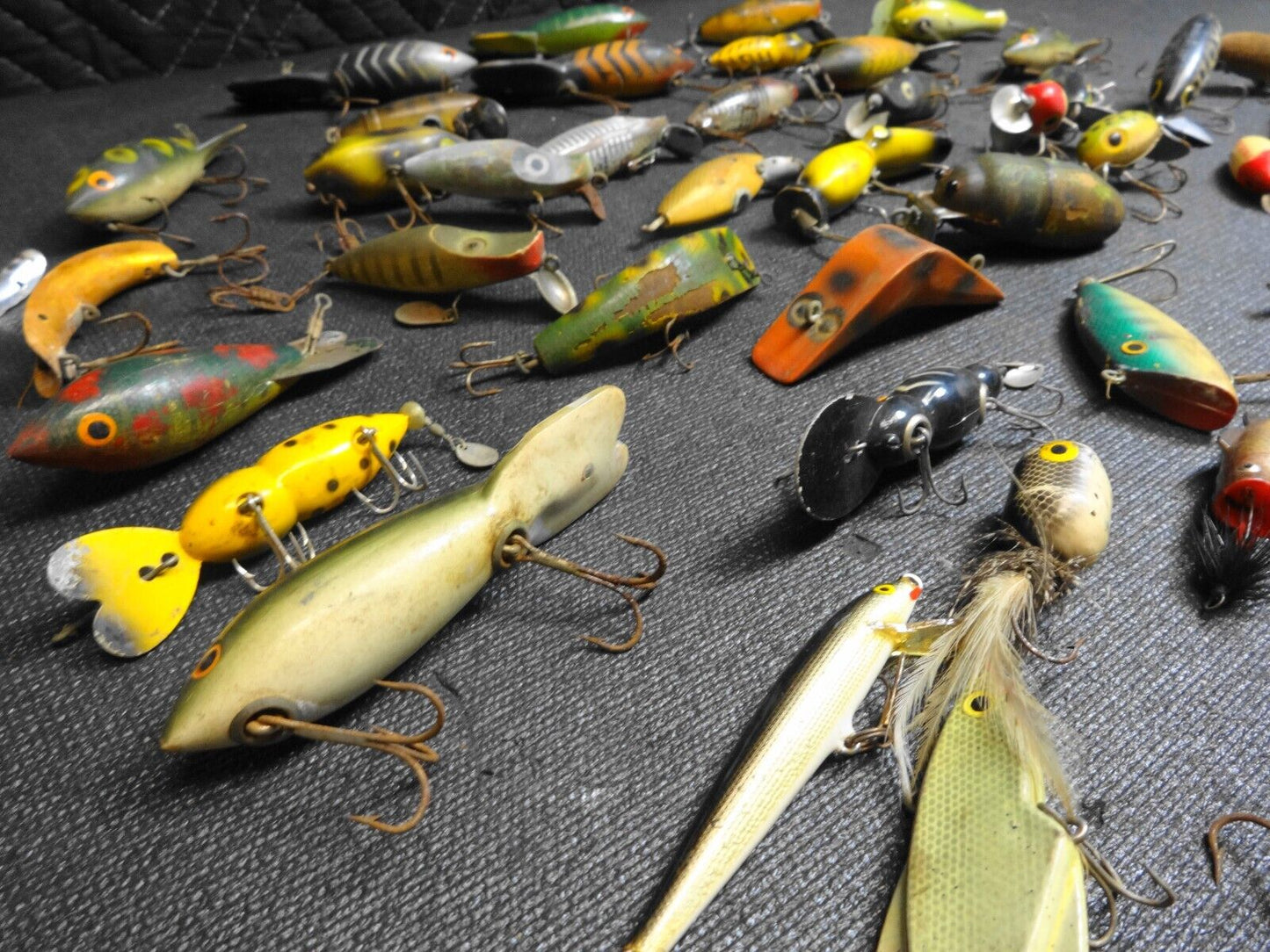 Nice Lot of 68 Vintage Heddon Arboghast Runt Spook Hula Dancer Jitterbug Lures