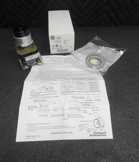 Allen Bradley 800T-QBH10G Green Illuminated Push Button 30mm