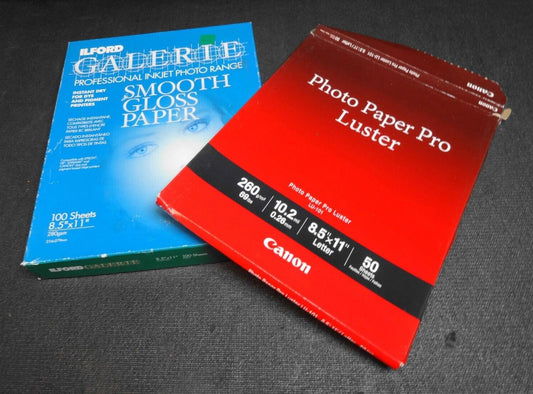 Ilford Galerie 8.5 x 11 Professional Inkjet Smooth Gloss Paper  & Canon Luster