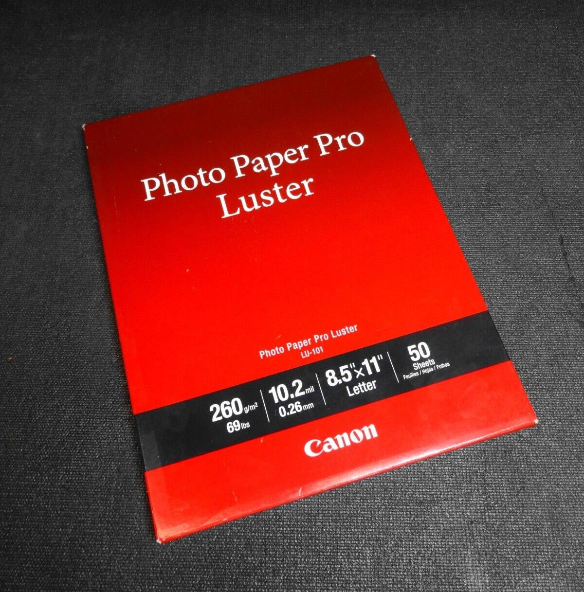 Canon Photo Paper Pro Luster LU-101 (8.5x11" - 50 Sheets) - New And Sealed