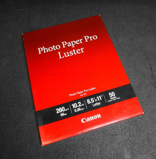 Canon Photo Paper Pro Luster LU-101 (8.5x11" - 50 Sheets) - New And Sealed