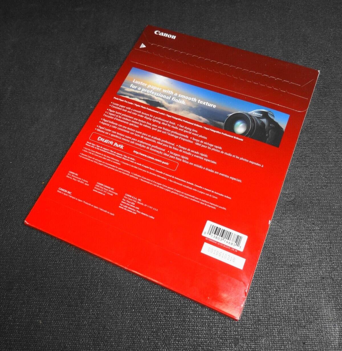 Canon Photo Paper Pro Luster LU-101 (8.5x11" - 50 Sheets) - New And Sealed