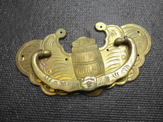 Brass Antique Chippendale Style Drawer Handle Pull 4" x 2" - Moth / Butterfly