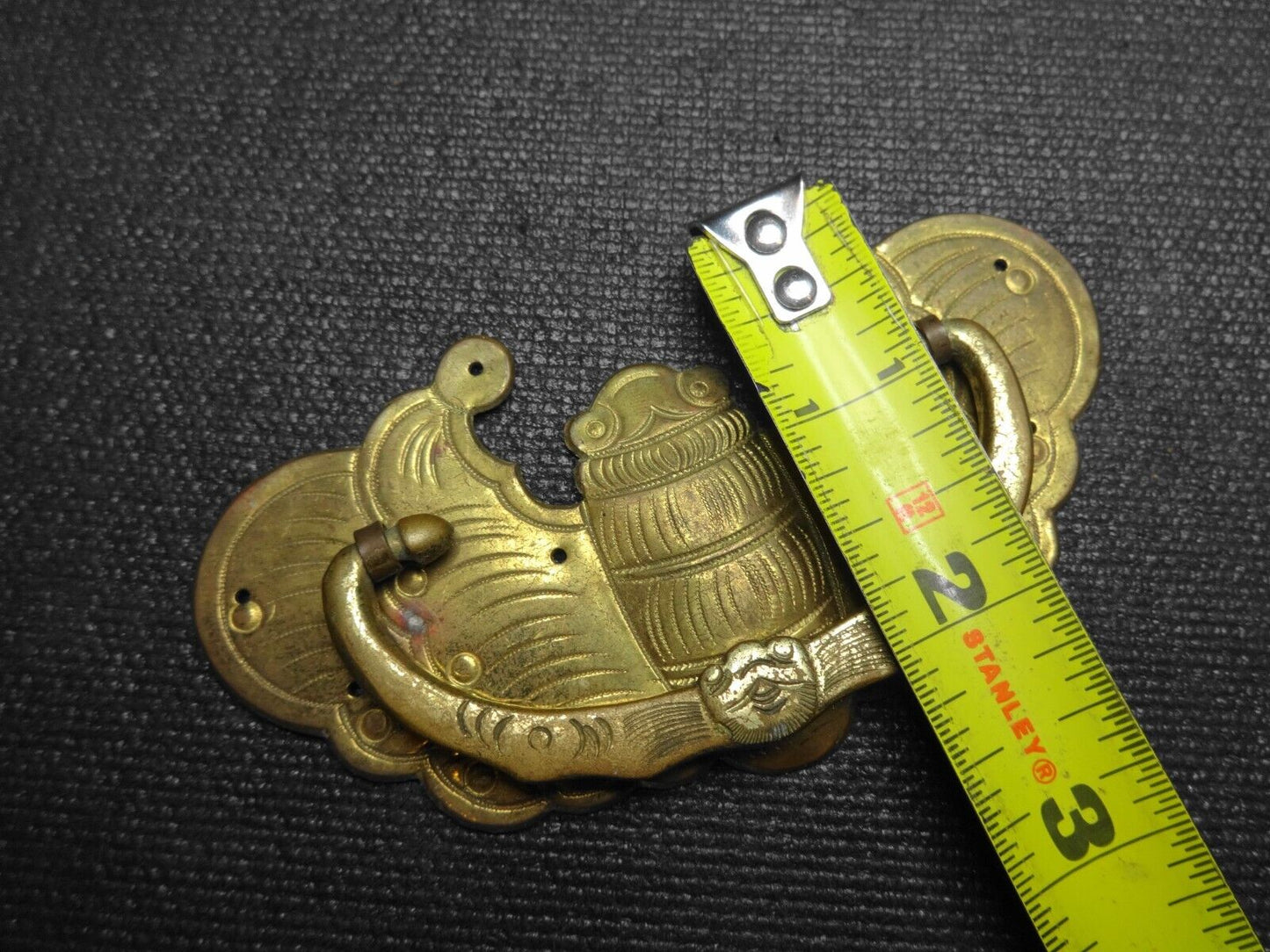 Brass Antique Chippendale Style Drawer Handle Pull 4" x 2" - Moth / Butterfly