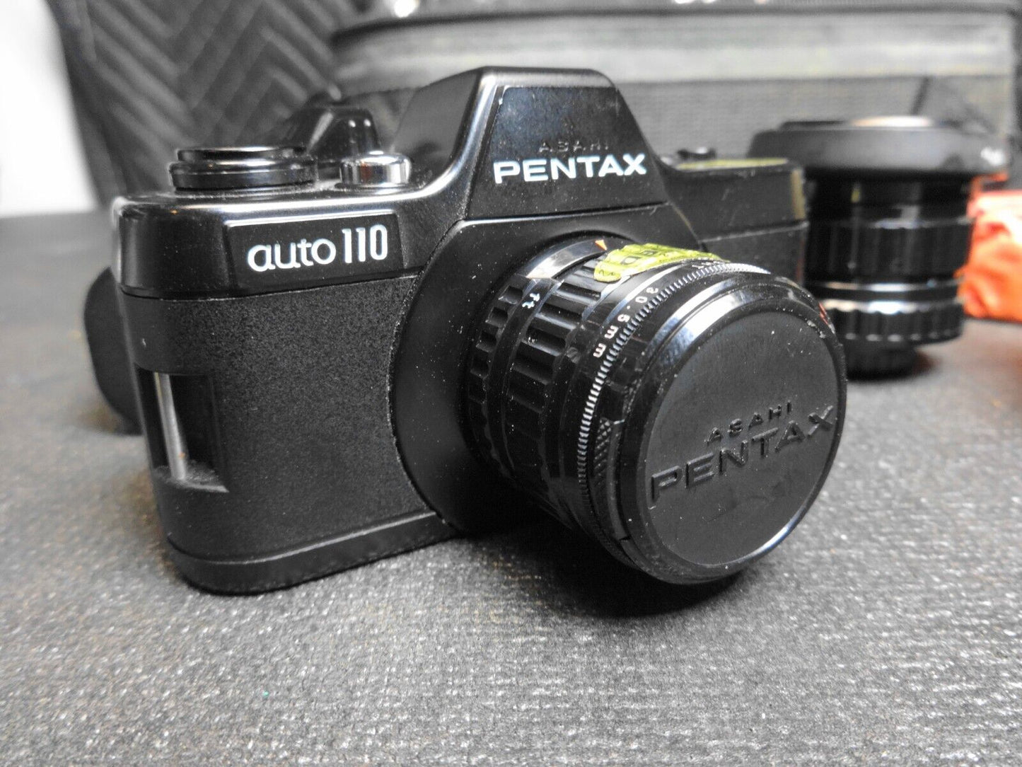 PENTAX 110 CAMERA WITH 3 LENS, WINDER, FLASH & Film ~ CAMERA WORKS ~ LENS CLEAN