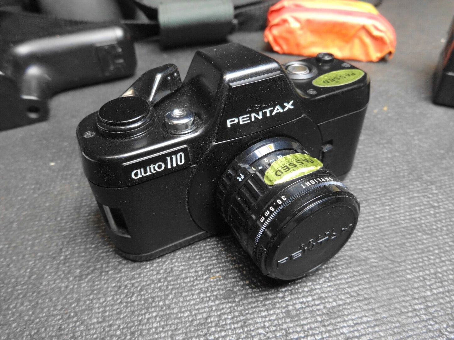 PENTAX 110 CAMERA WITH 3 LENS, WINDER, FLASH & Film ~ CAMERA WORKS ~ LENS CLEAN