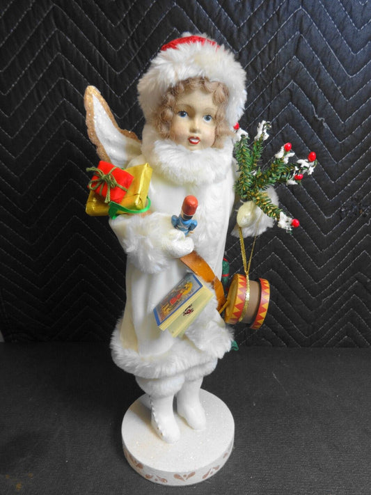 House of Hatten Christmas White Holiday Angel Fur Coat Gifts Large 17”