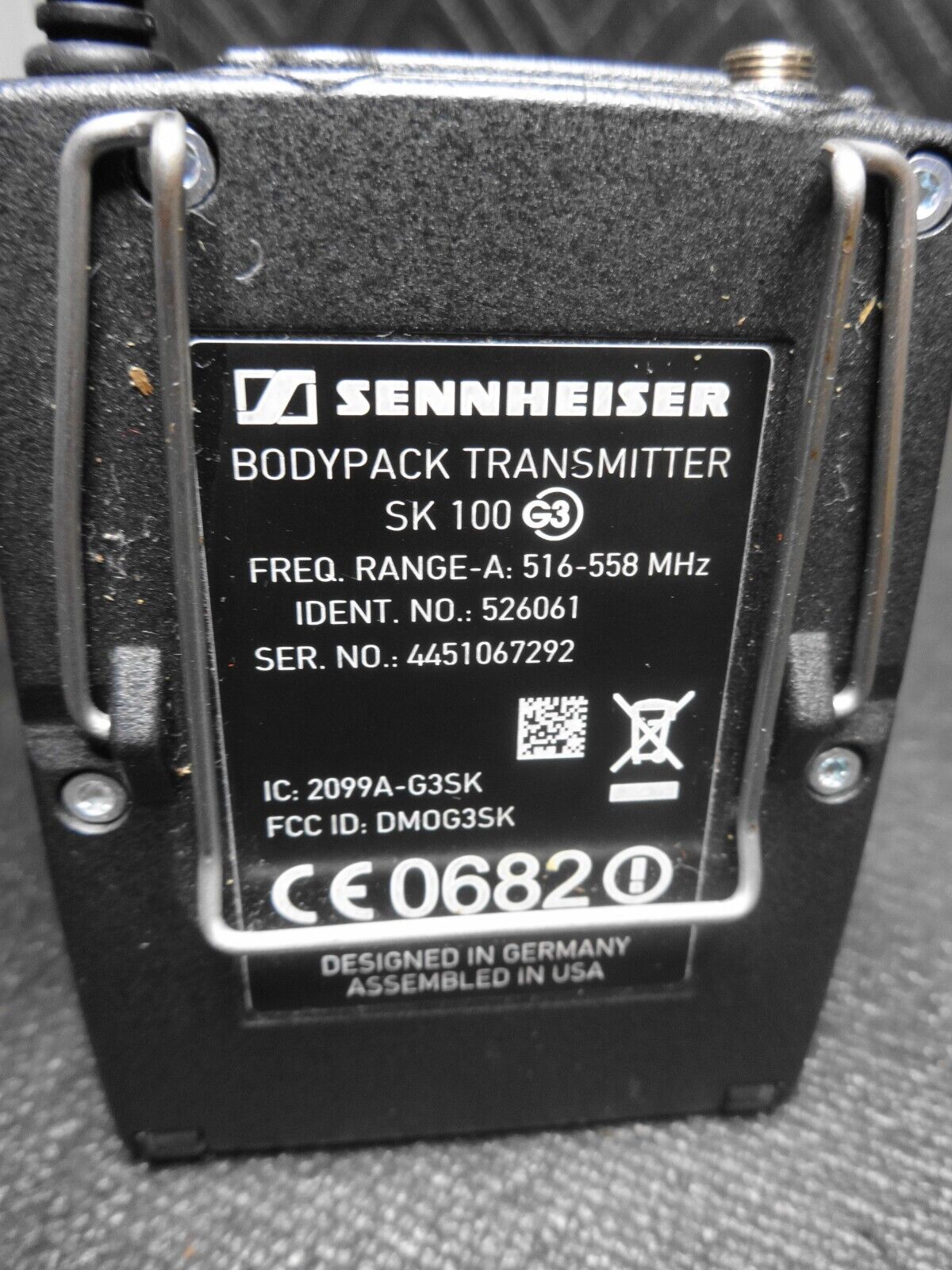 Sennheiser SK 100 G3 Wireless Audio Diversity Transmitter 516-558 MHz Ew 100 G3