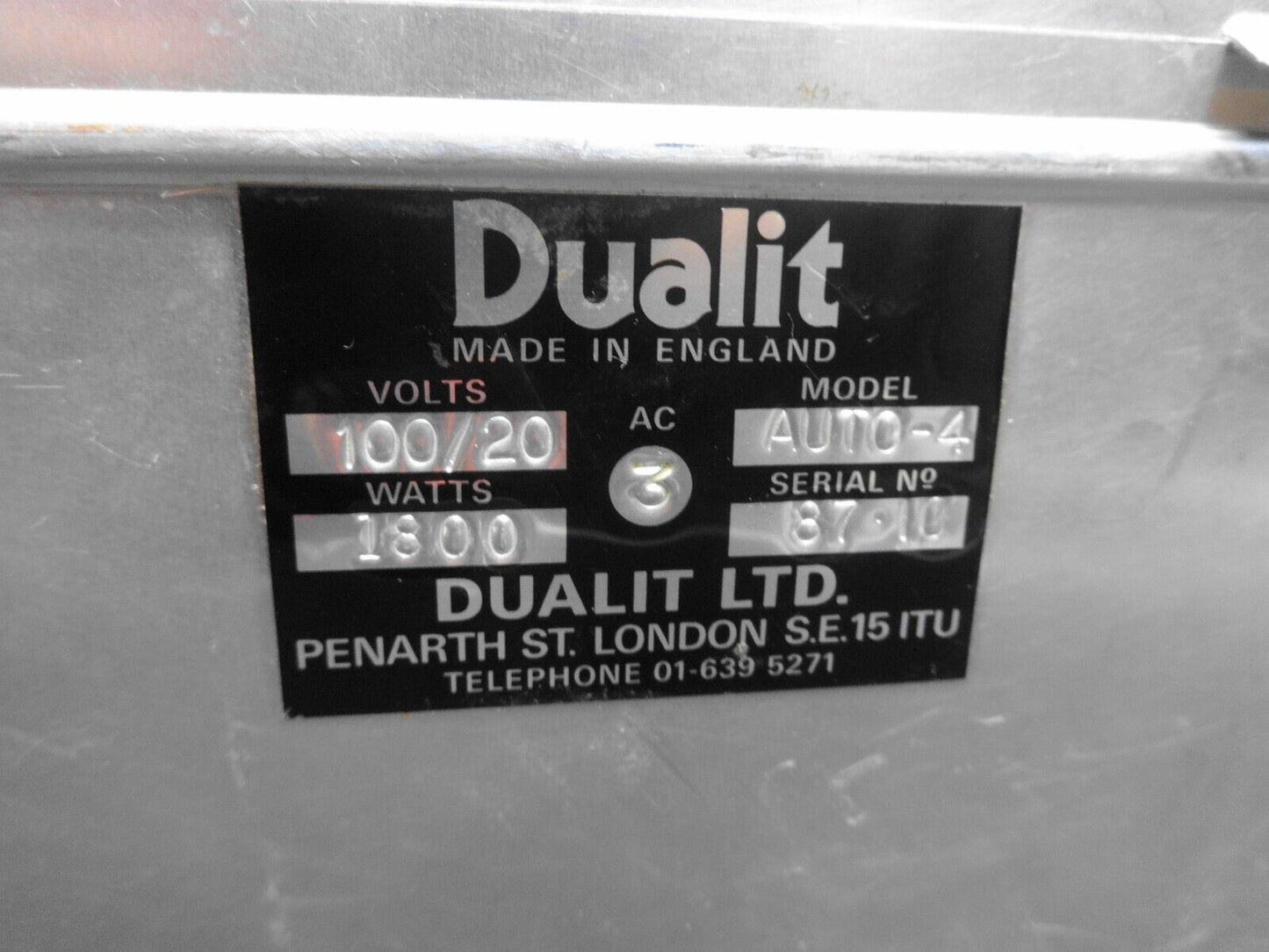 Dualit Toaster model 40415/84 (4 Slice) Chrome Made In England -Tested & Working