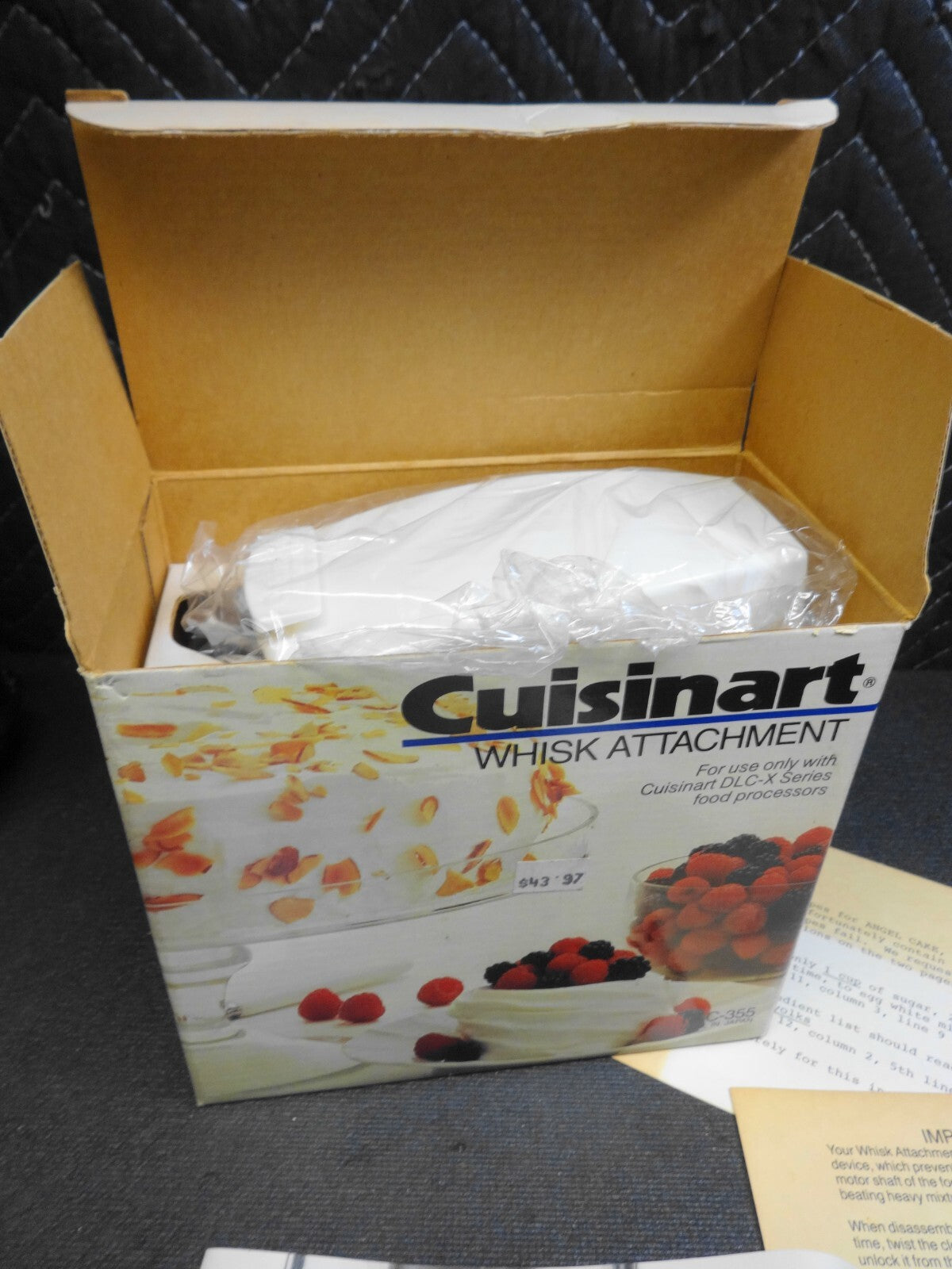 NOS Cuisinart Whisk Attachment for DLC-X Series Food Processors DLC-355 COMPLETE