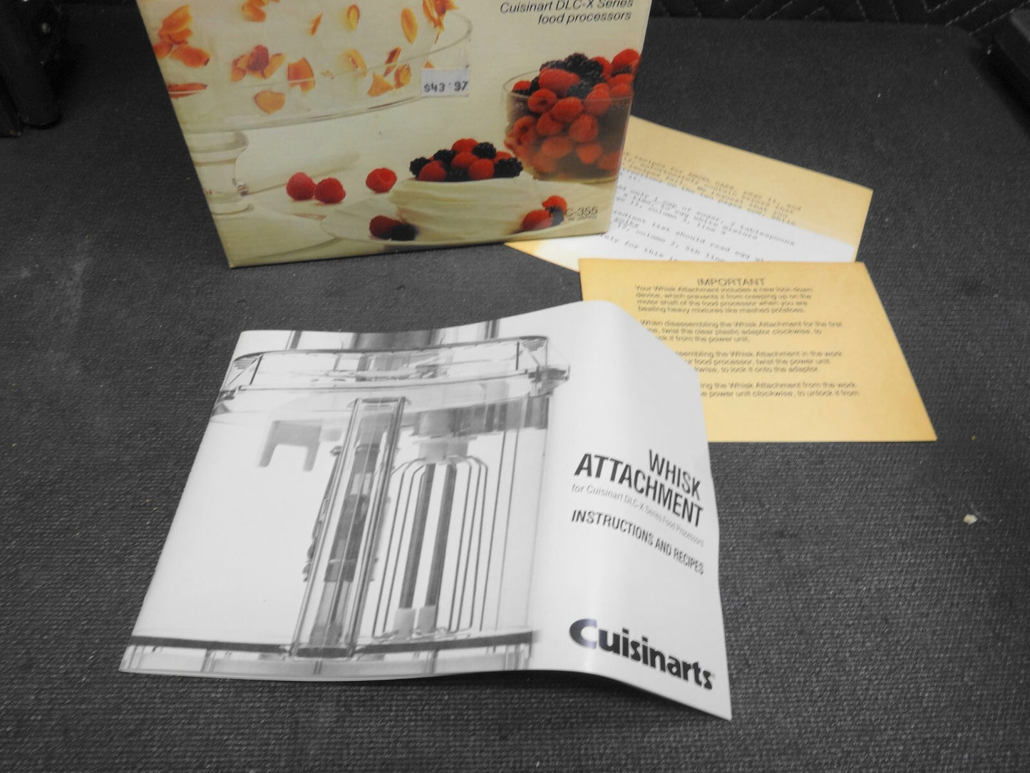 NOS Cuisinart Whisk Attachment for DLC-X Series Food Processors DLC-355 COMPLETE
