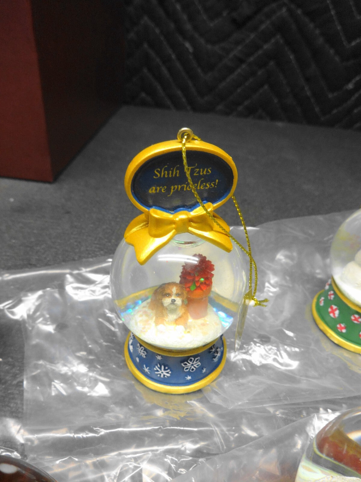 Danbury Mint Shih Tzu Dog Snow Globe Christmas Ornament Collection set of 11