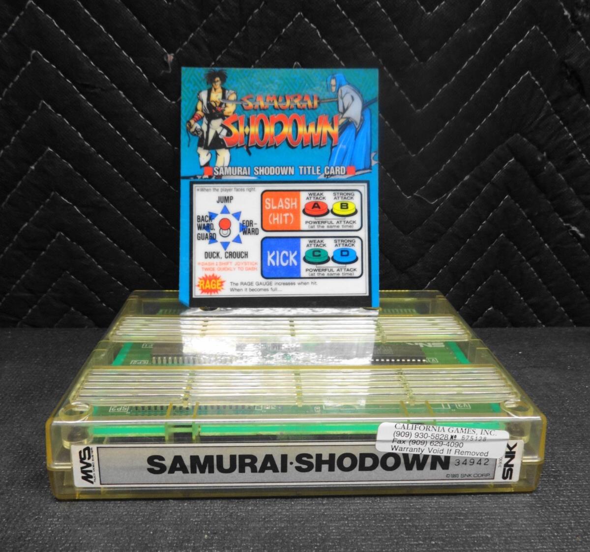 U.S. Seller - SAMURAI SHODOWN MVS Authentic Cartridge Neo Geo SNK w/ Marquee