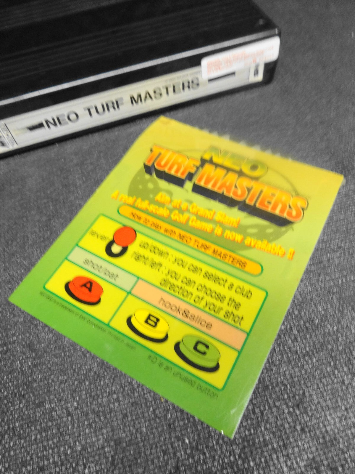 MVS Neo Geo Turf Master Cassette / Cartridge and Marquee - SNK
