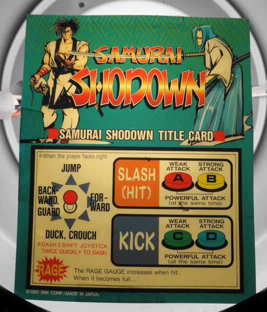 ORIGINAL - Samurai Shodown (Showdown) Neo Geo Mini Arcade Marquee