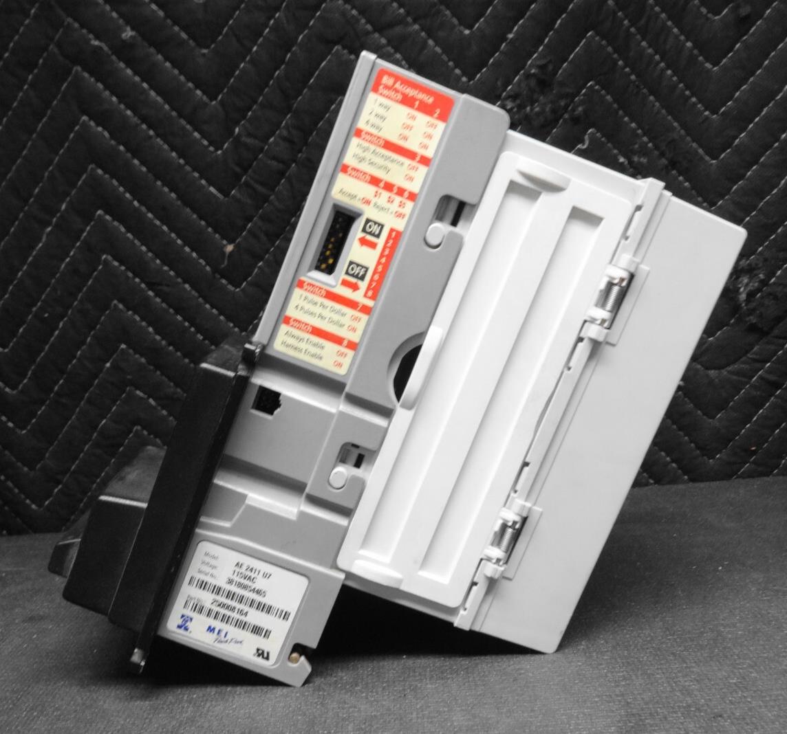 Mars MEI AE2411 U7 115vac Bill Acceptor Validator $1s & $5  Vending & Bill Box