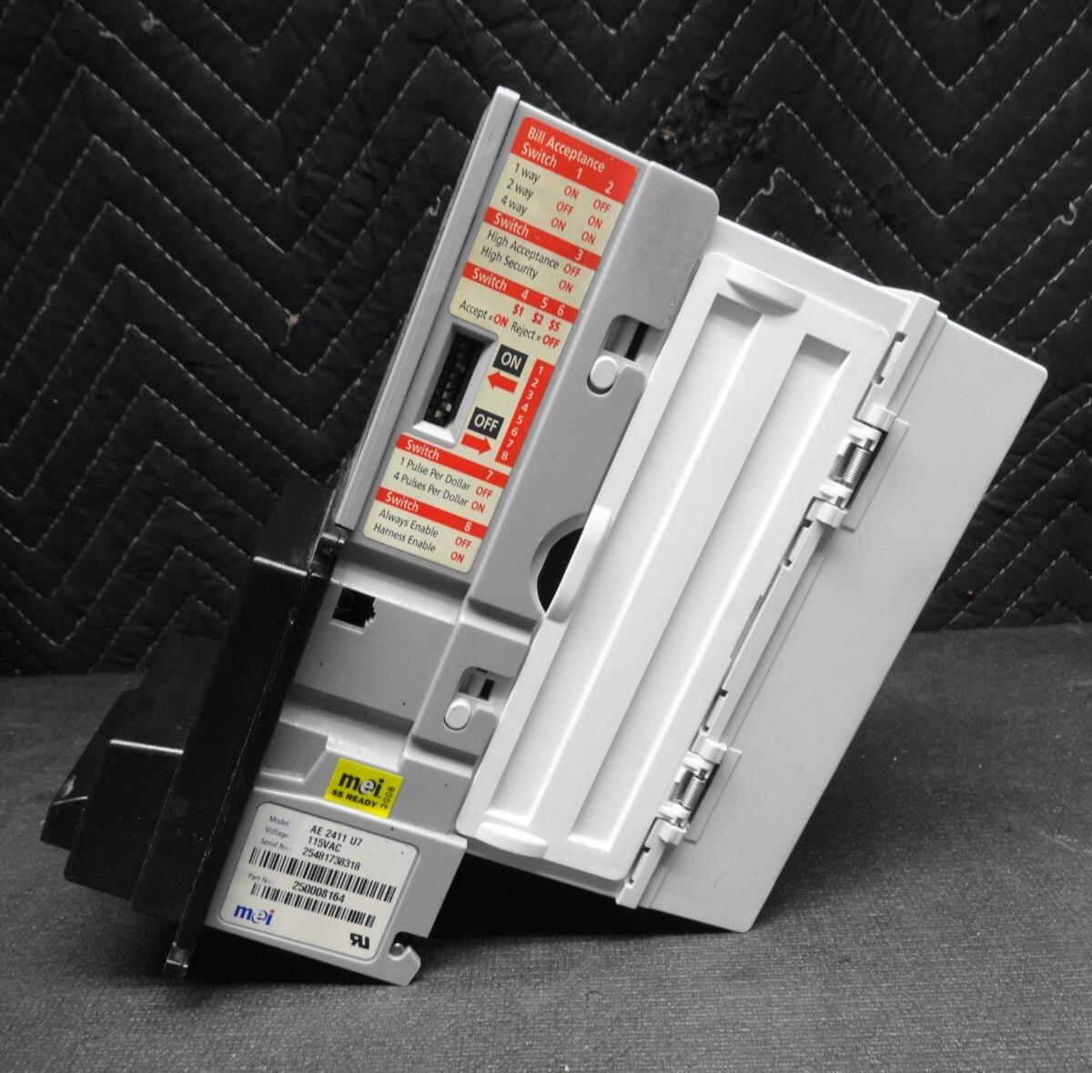 Mars MEI AE2411 U7 115vac Bill Acceptor Validator $1s & $5  Vending & Bill Box