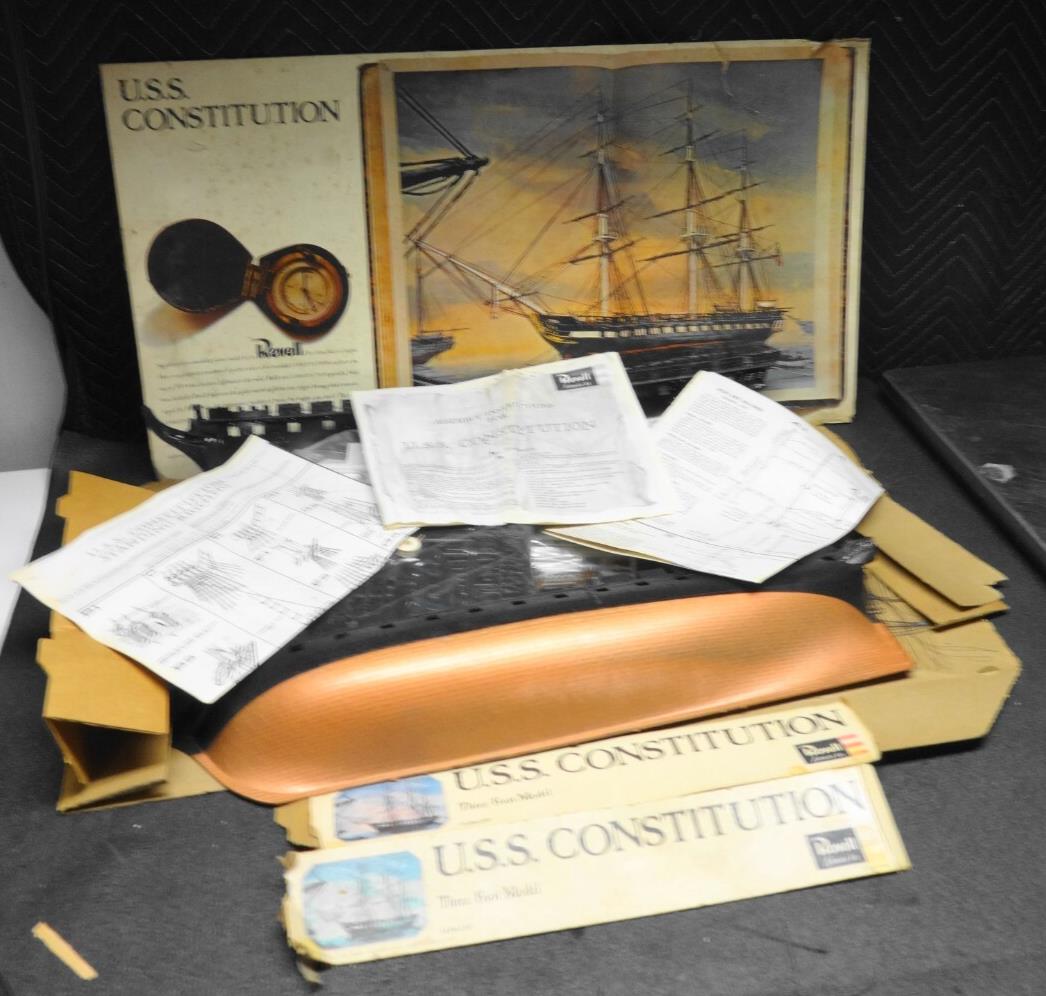 Revell USS Constitution 1/96 Scale Plastic Model Kit - Vintage 1965