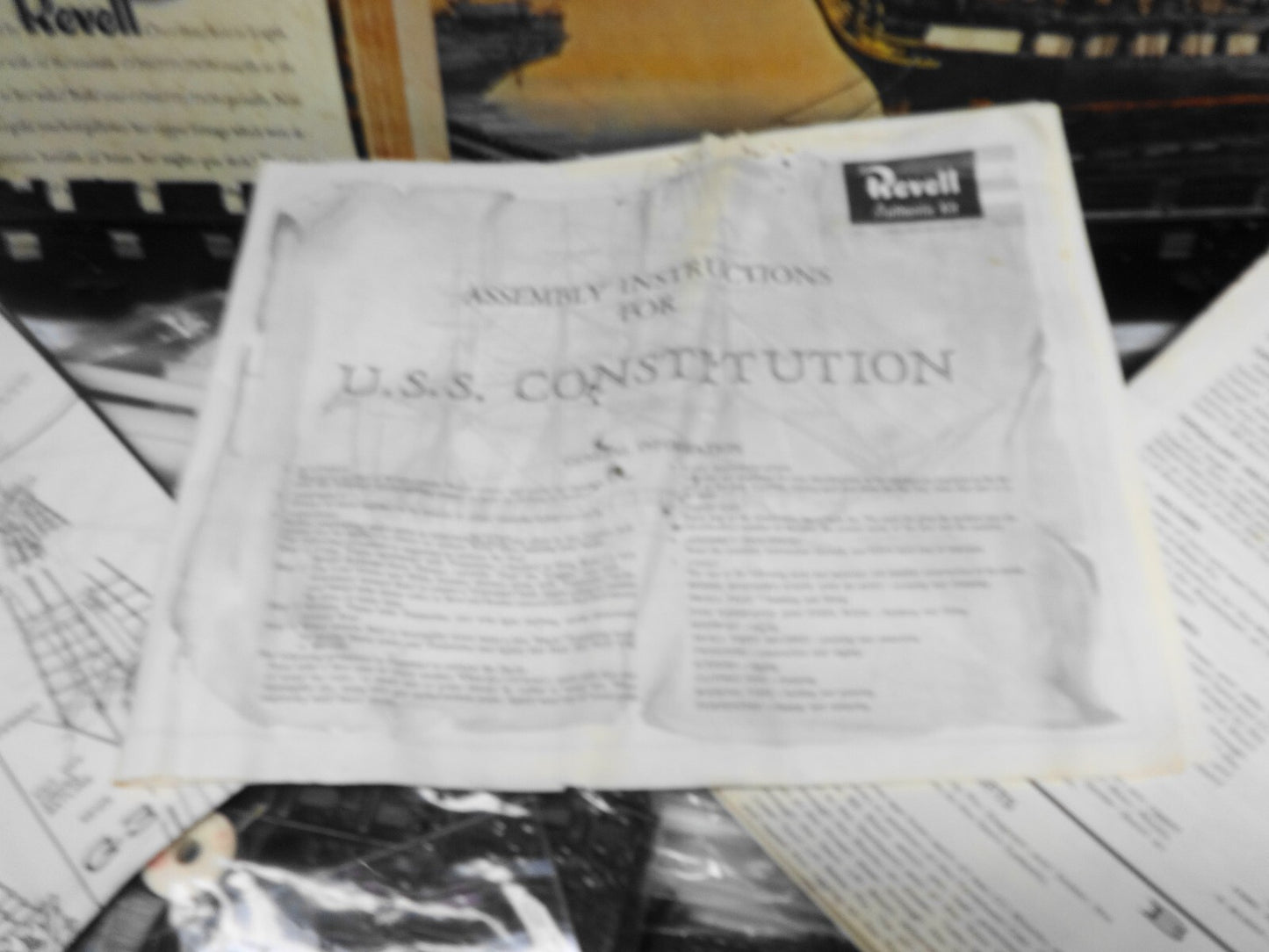 Revell USS Constitution 1/96 Scale Plastic Model Kit - Vintage 1965