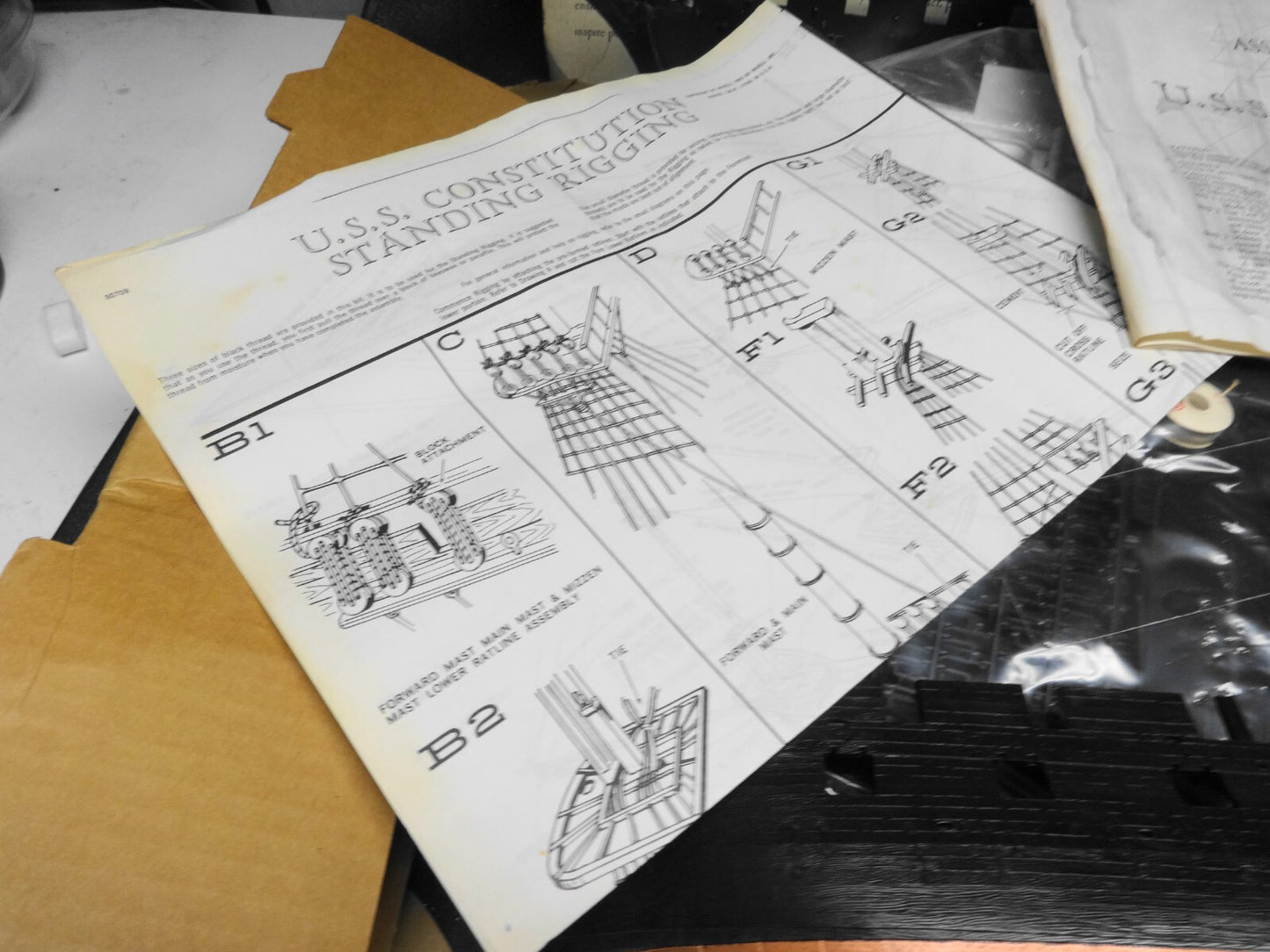 Revell USS Constitution 1/96 Scale Plastic Model Kit - Vintage 1965