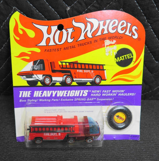 NOS Hot Wheels Heavyweights Fire Truck Vintage 1969 Redline Red Cab in Package