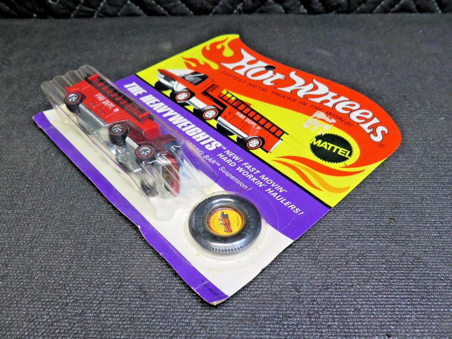 NOS Hot Wheels Heavyweights Fire Truck Vintage 1969 Redline Red Cab in Package