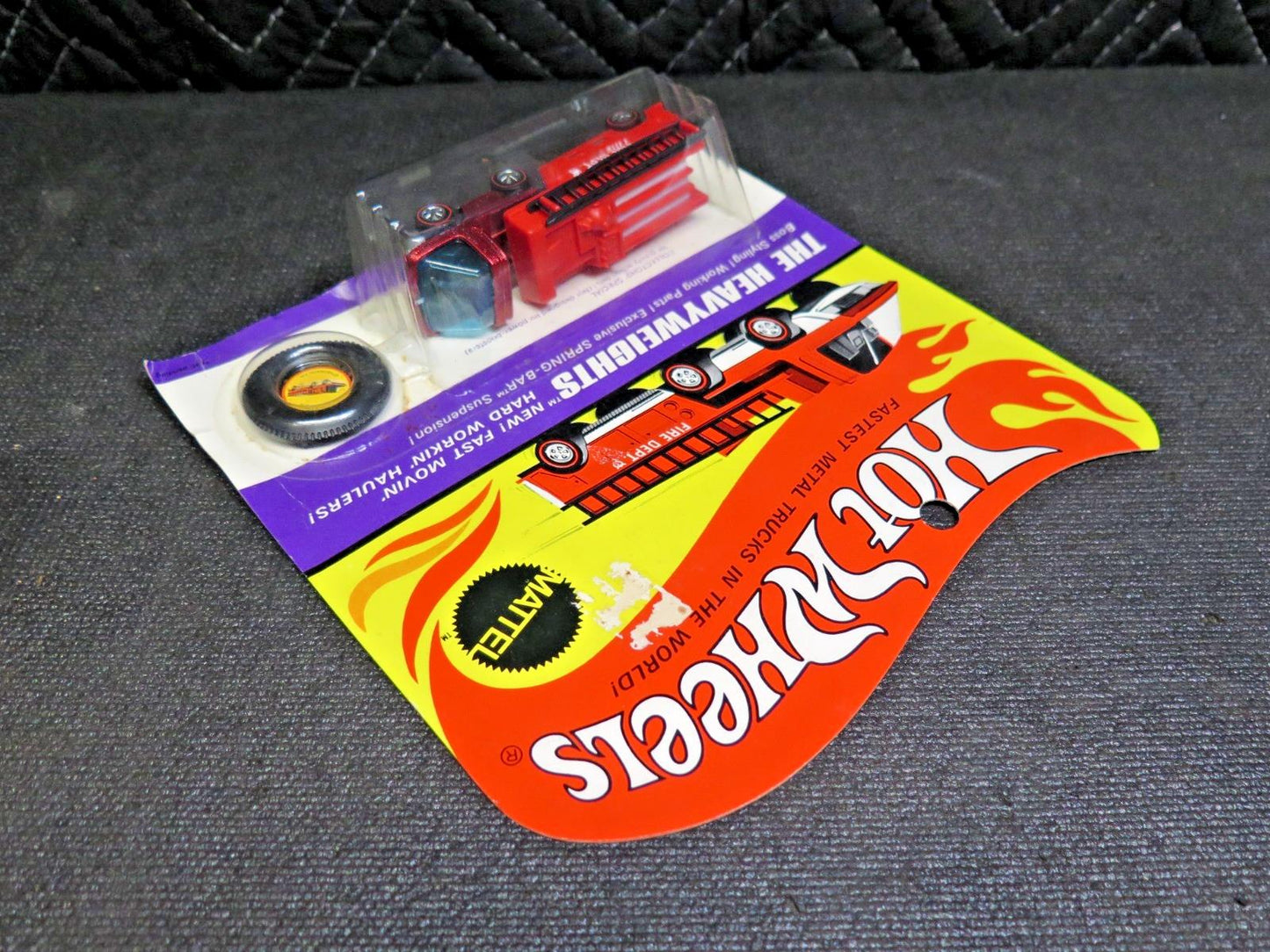 NOS Hot Wheels Heavyweights Fire Truck Vintage 1969 Redline Red Cab in Package