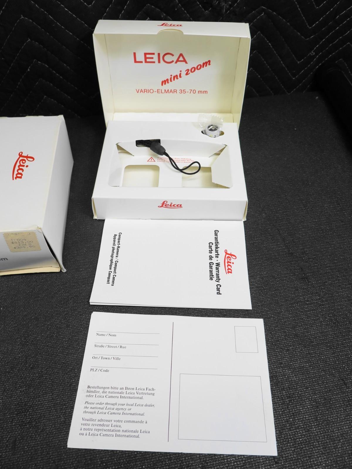LEICA MINI ZOOM COMPACT 35MM FILM CAMERA *BOX and INSERTS ONLY*