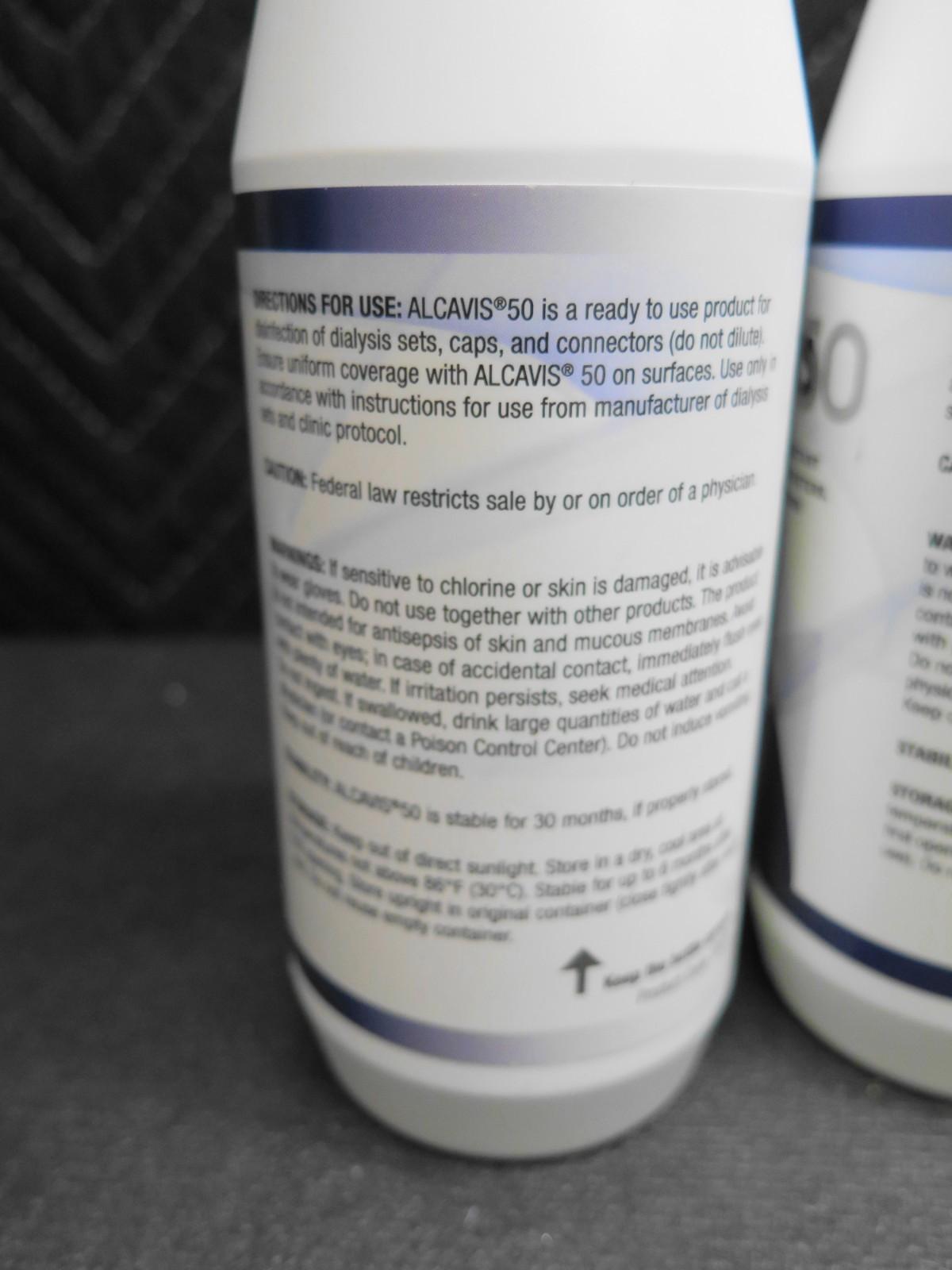 2x ALCAVIS 50 High-Level Disinfectant 15501, 17 fl. oz. (500ml) Exp: 2026-04-27