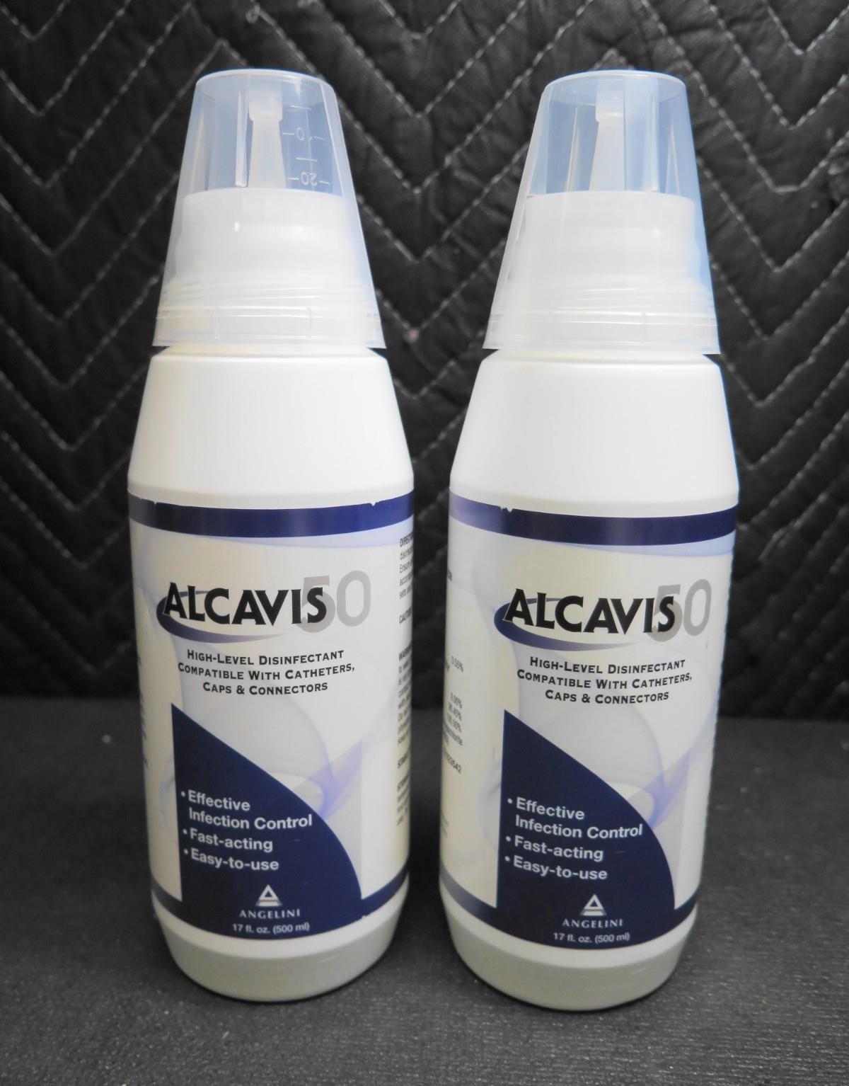 2x ALCAVIS 50 High-Level Disinfectant 15501, 17 fl. oz. (500ml) Exp: 2025-08-24