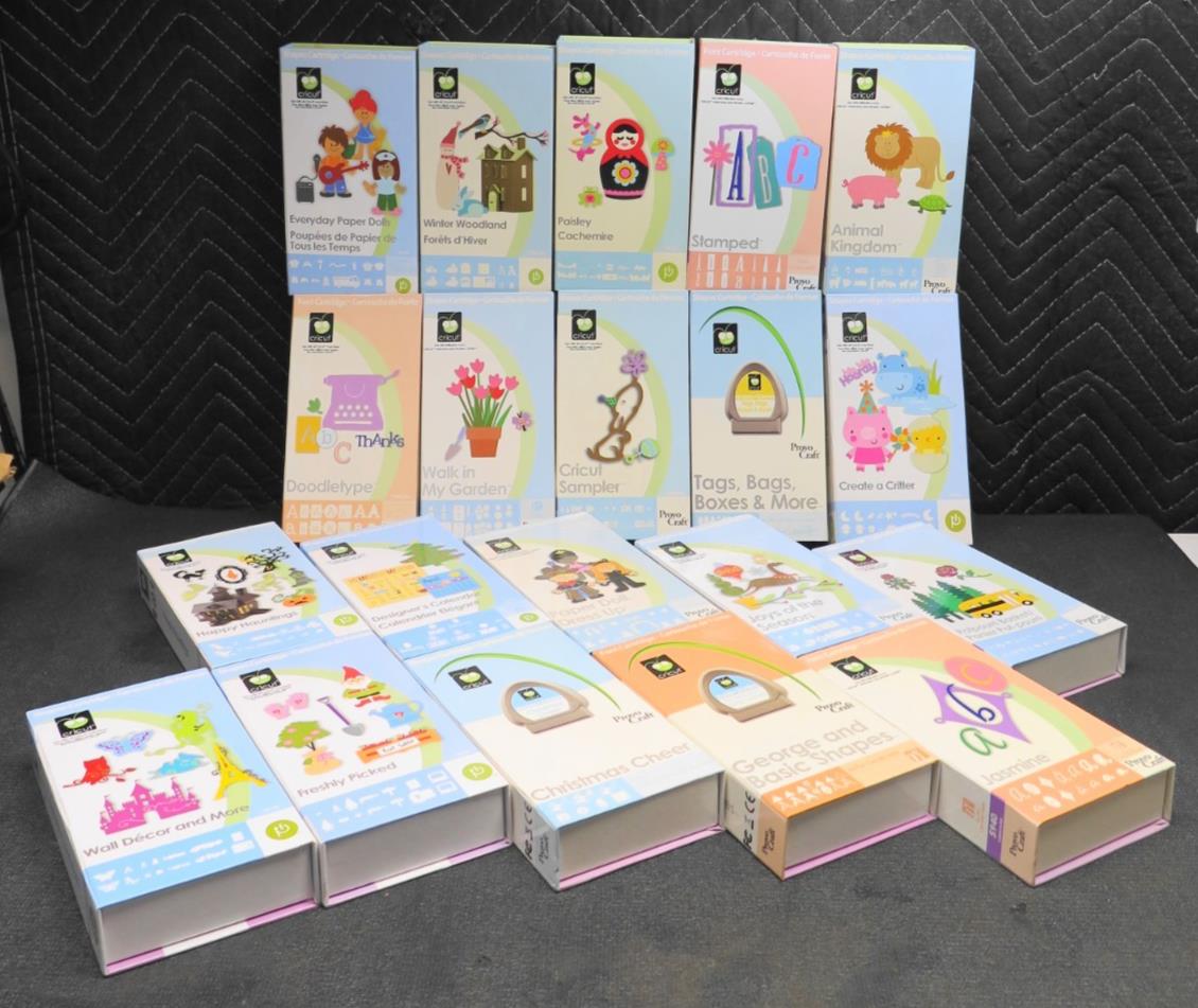 Lot of 20 Cricut Cartridge (Complete) - See Description For Titles Fonts Shapes