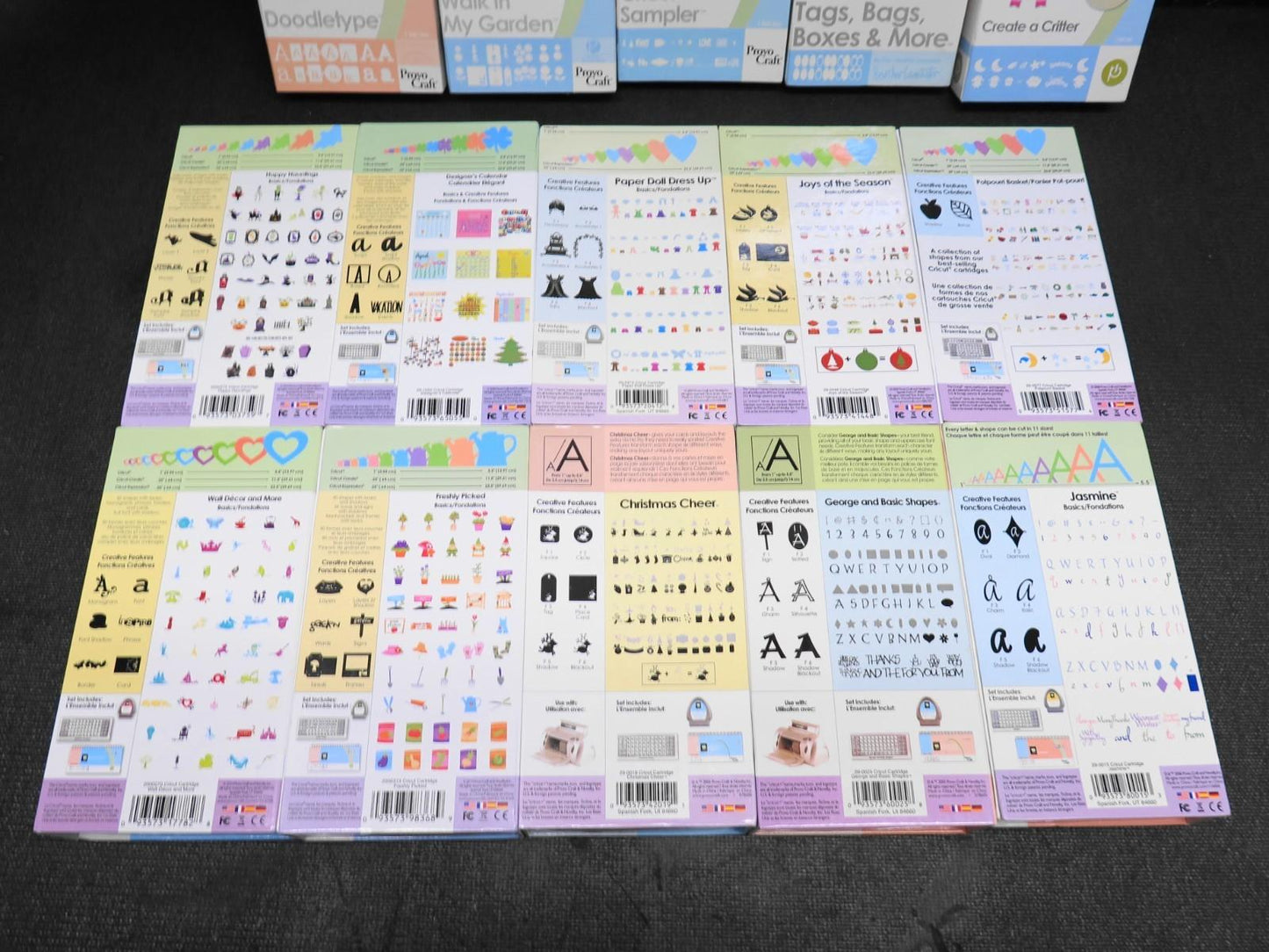 Lot of 20 Cricut Cartridge (Complete) - See Description For Titles Fonts Shapes
