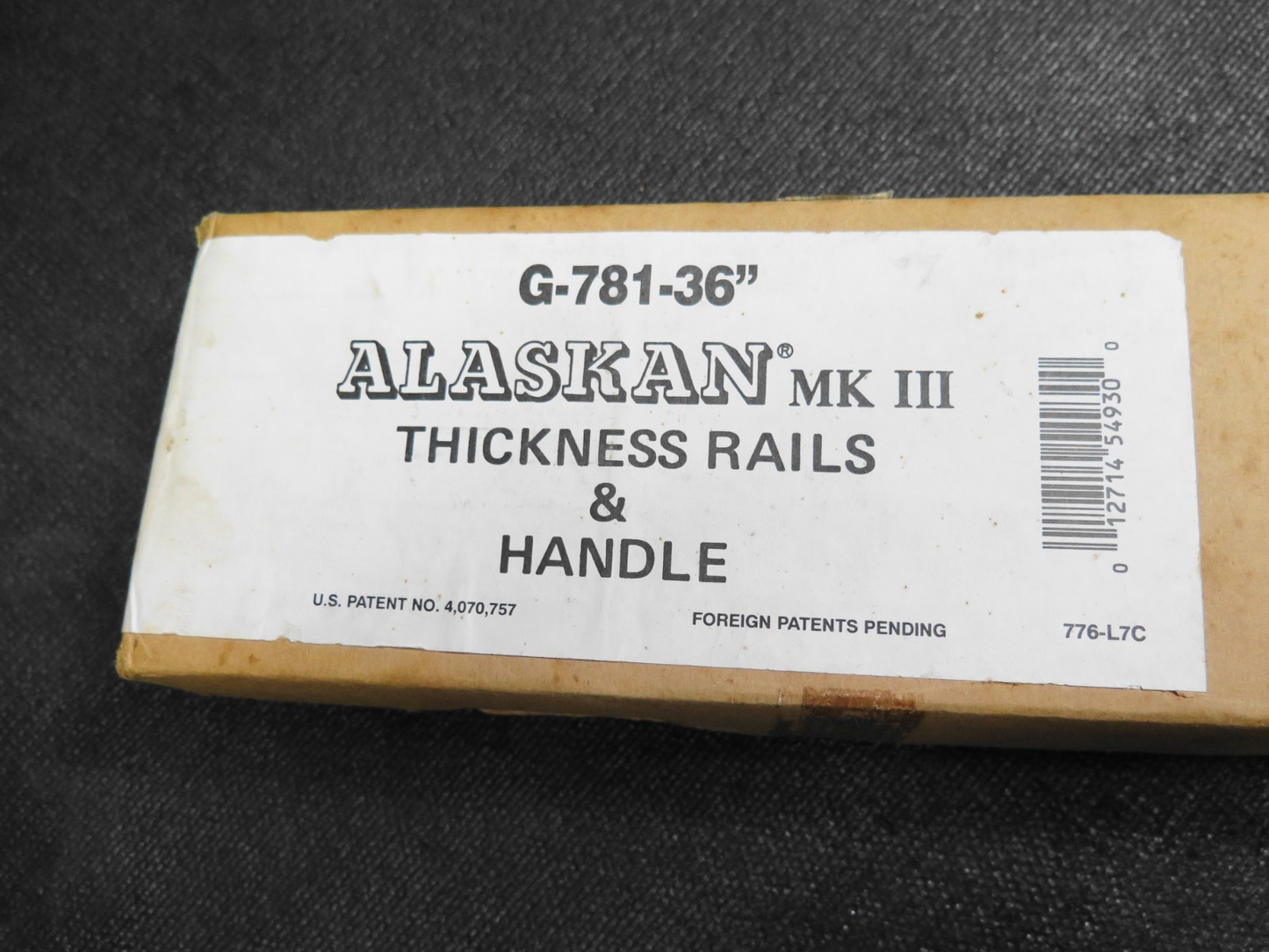 GRANBERG G781-36" ALASKAN MKIII, MILLING ATTACHMENT, THICKNESS RAILS & HANDLE