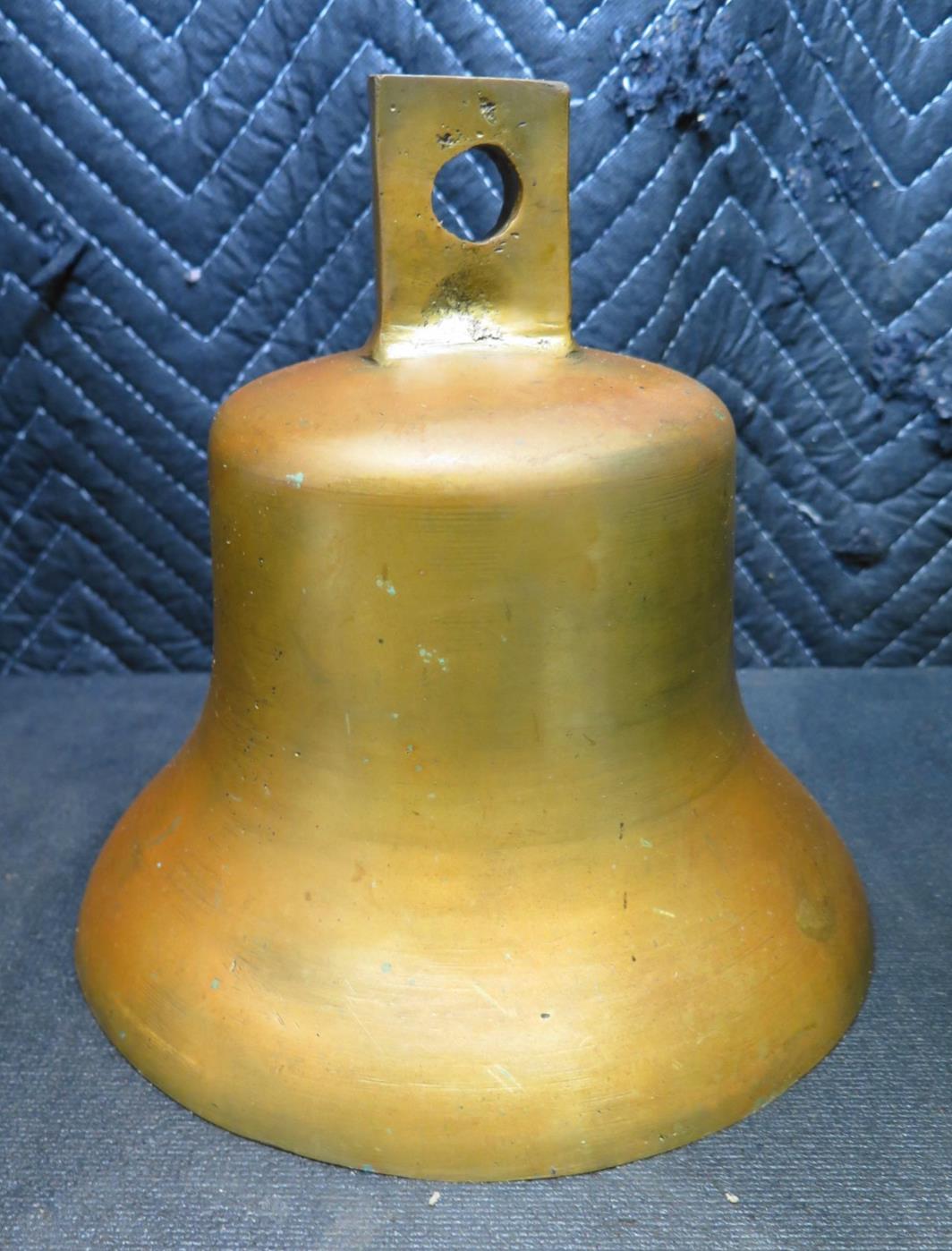 Vintage Solid Brass Ship Fog Nautical Maritime Fire /Fog Bell  9in x 9in 10 lbs