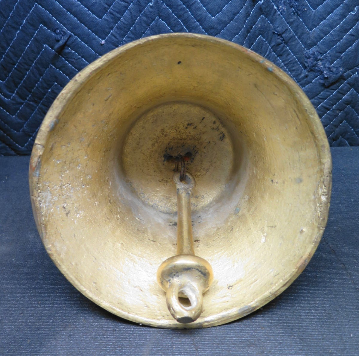 Vintage Solid Brass Ship Fog Nautical Maritime Fire /Fog Bell  9in x 9in 10 lbs